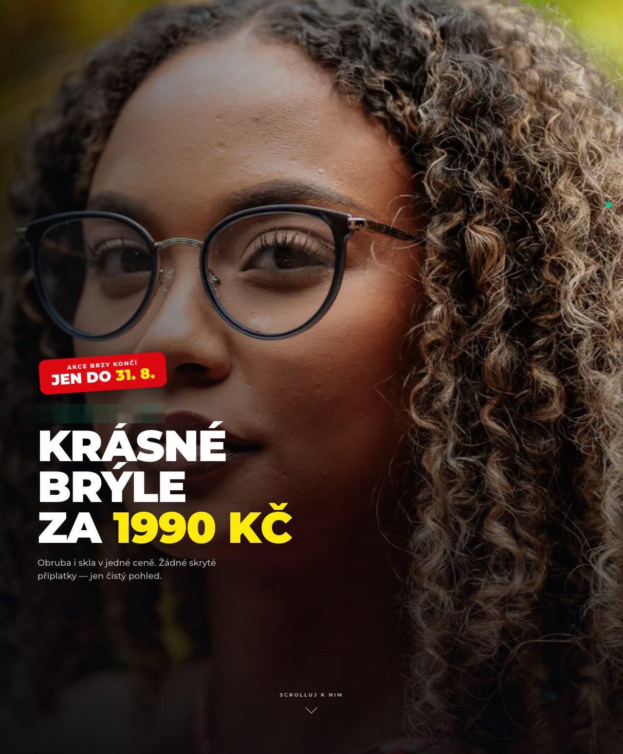 Nová scroll landing page Brýle za 1990 Kč